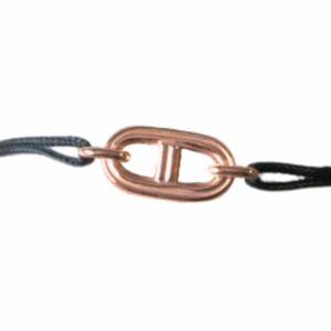 Bracelet cordon motif marin fil strié or rose