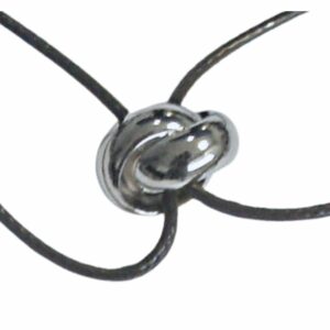 Bracelet cordon motif 2 anneaux entrelacés fil 1/2 jonc or gris