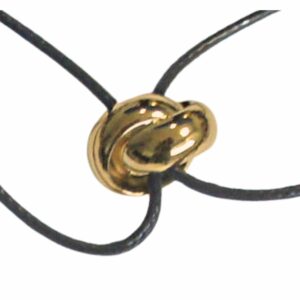 Bracelet cordon motif 2 anneaux entrelacés fil 1/2 jonc or jaune