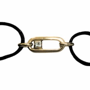 Bracelet cordon motif trombone avec diamant coulissant or jaune