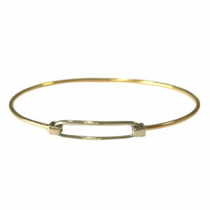 Bracelet jonc fil rond avec boucle ovale