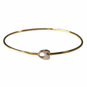 Bracelet jonc fil rond avec motif cœur