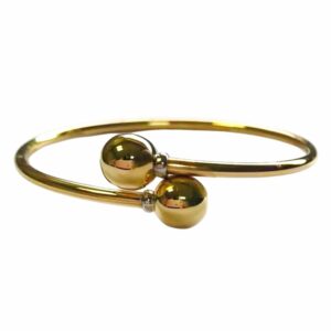 Bracelet jonc fil rond avec 2 boules