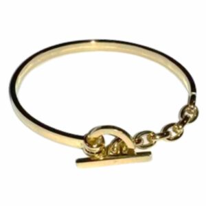 Bracelet jonc tube rectangle avec fermoir bâtonnet fil carré