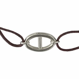 Bracelet cordon motif marin fil rond or gris