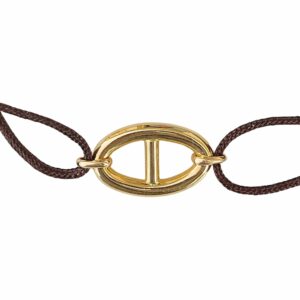 Bracelet cordon motif marin fil rond or jaune