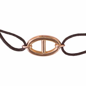 Bracelet cordon motif marin fil rond or rose