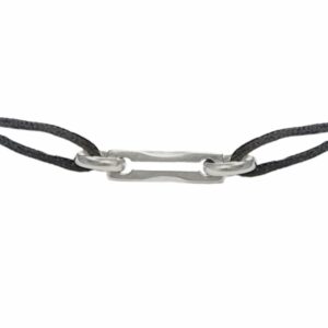 Bracelet cordon motif osselet or gris