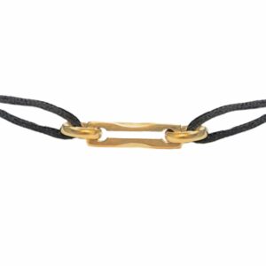 Bracelet cordon motif osselet or jaune