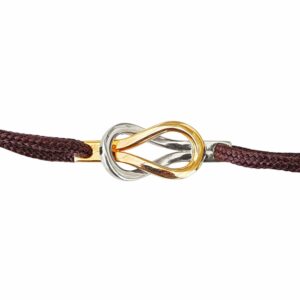 Bracelet cordon motif infini bicolore