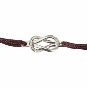 Bracelet cordon motif infini or gris