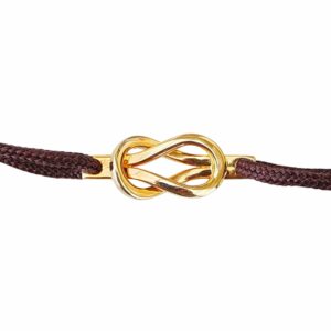 Bracelet cordon motif infini or jaune
