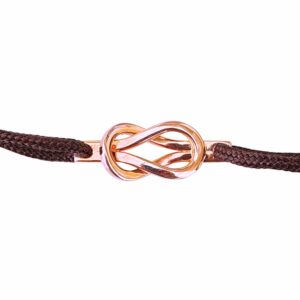 Bracelet cordon motif infini or rose