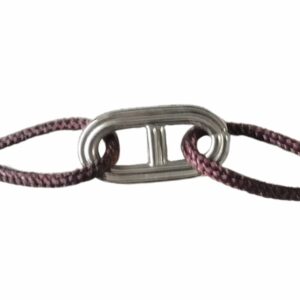 Bracelet cordon motif marin fil strié sans anneaux or gris