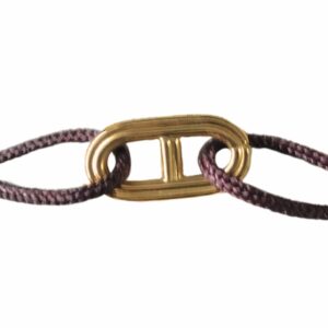 Bracelet cordon motif marin fil strié sans anneaux or jaune