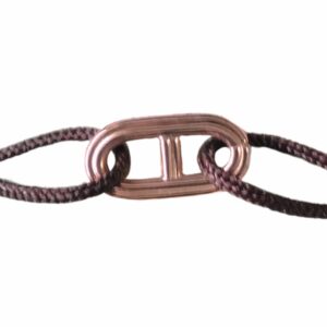 Bracelet cordon motif marin fil strié sans anneaux or rose