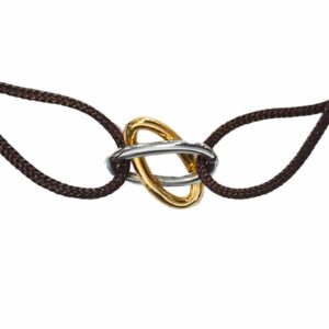 Bracelet cordon motif saturne bicolore