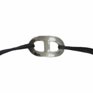 Bracelet cordon motif marin bombé fil carré or gris