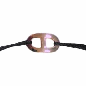 Bracelet cordon motif marin bombé fil carré or rose