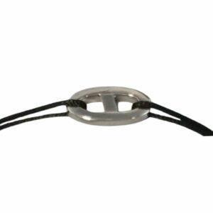Bracelet cordon motif marin plat fil carré or gris