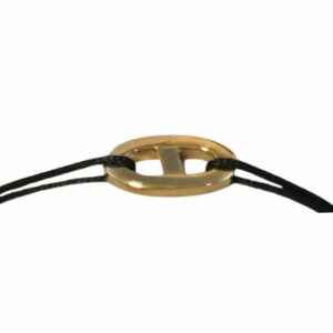 Bracelet cordon motif marin plat fil carré or jaune