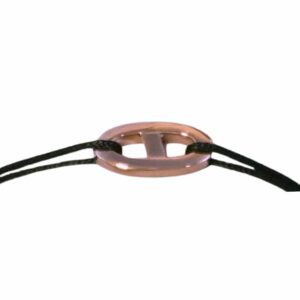 Bracelet cordon motif marin plat fil carré or rose