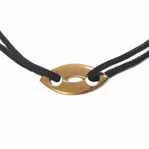 Bracelet cordon motif navette or jaune