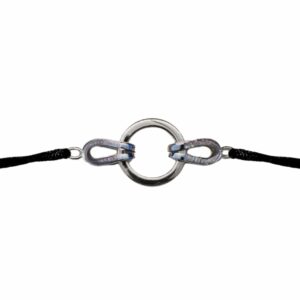 Bracelet cordon motif cercle et maille escargot or gris