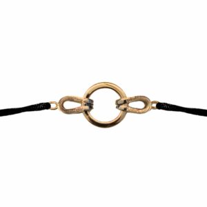 Bracelet cordon motif cercle et maille escargot or jaune