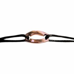 Bracelet cordon motif ovale repercé bombé or rose