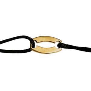 Bracelet cordon motif ovale repercé plat or jaune