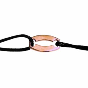 Bracelet cordon motif ovale repercé plat or rose