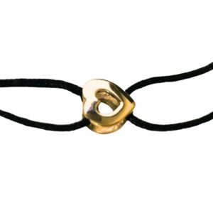 Bracelet cordon motif cœur or jaune