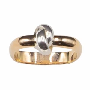 Bague carrée 1/2 jonc motif nœud
