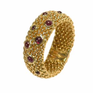 Bague polonaise rubis cabochons