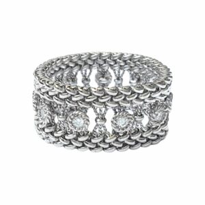 Bague florentine diamants or gris