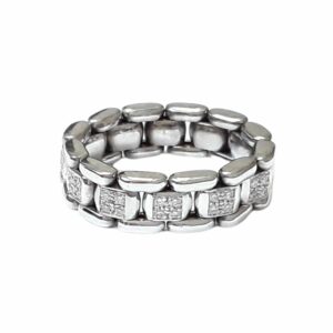 Bague grains de riz DTS or gris