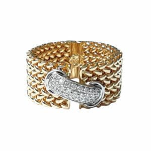 Bague polonaise motif lien DTS or jaune