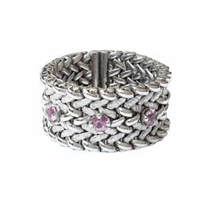 Bague polonaise saphirs roses